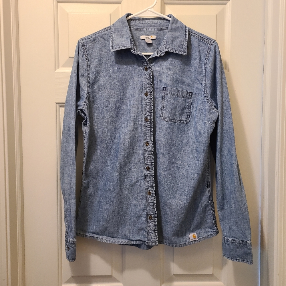 Carhartt Chambray Button Down Size Medium - image 1